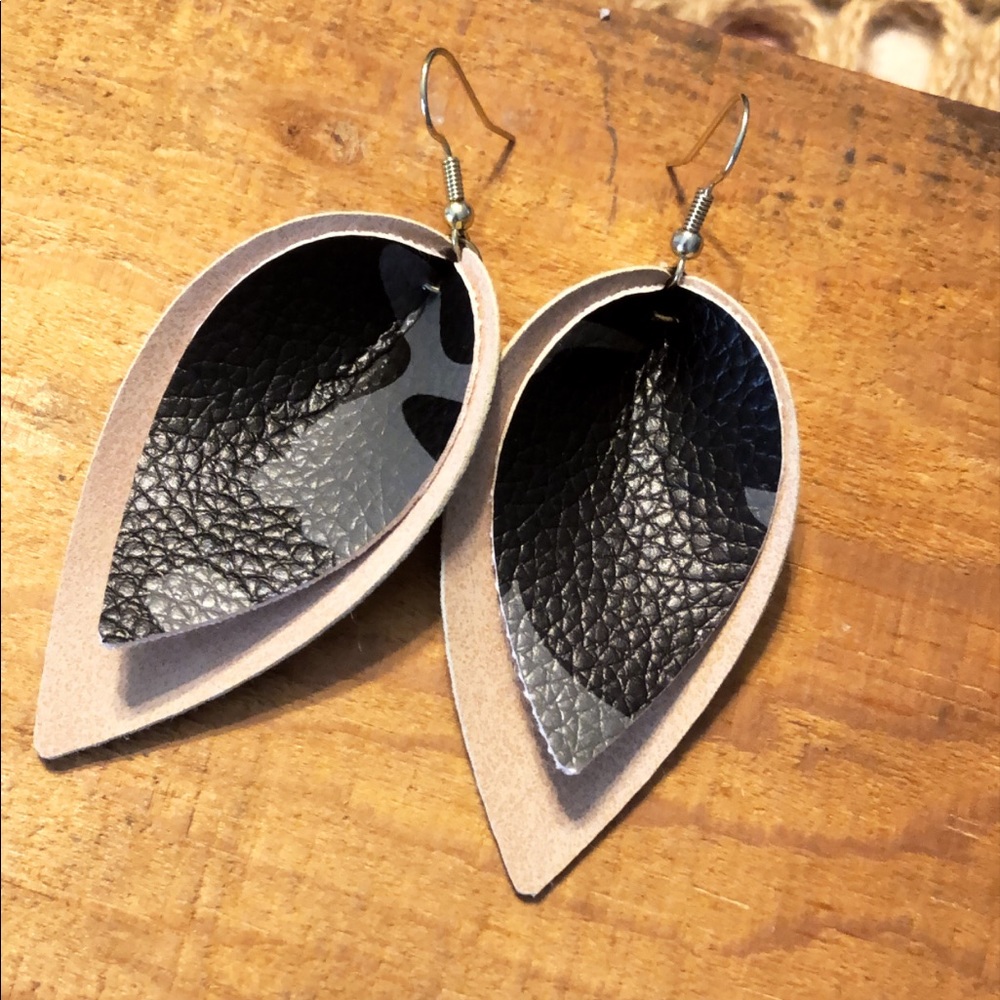 Faux leather earrings